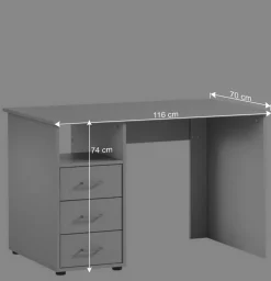 Schreibtisch mit drei Schubladen und Fach - Mercy