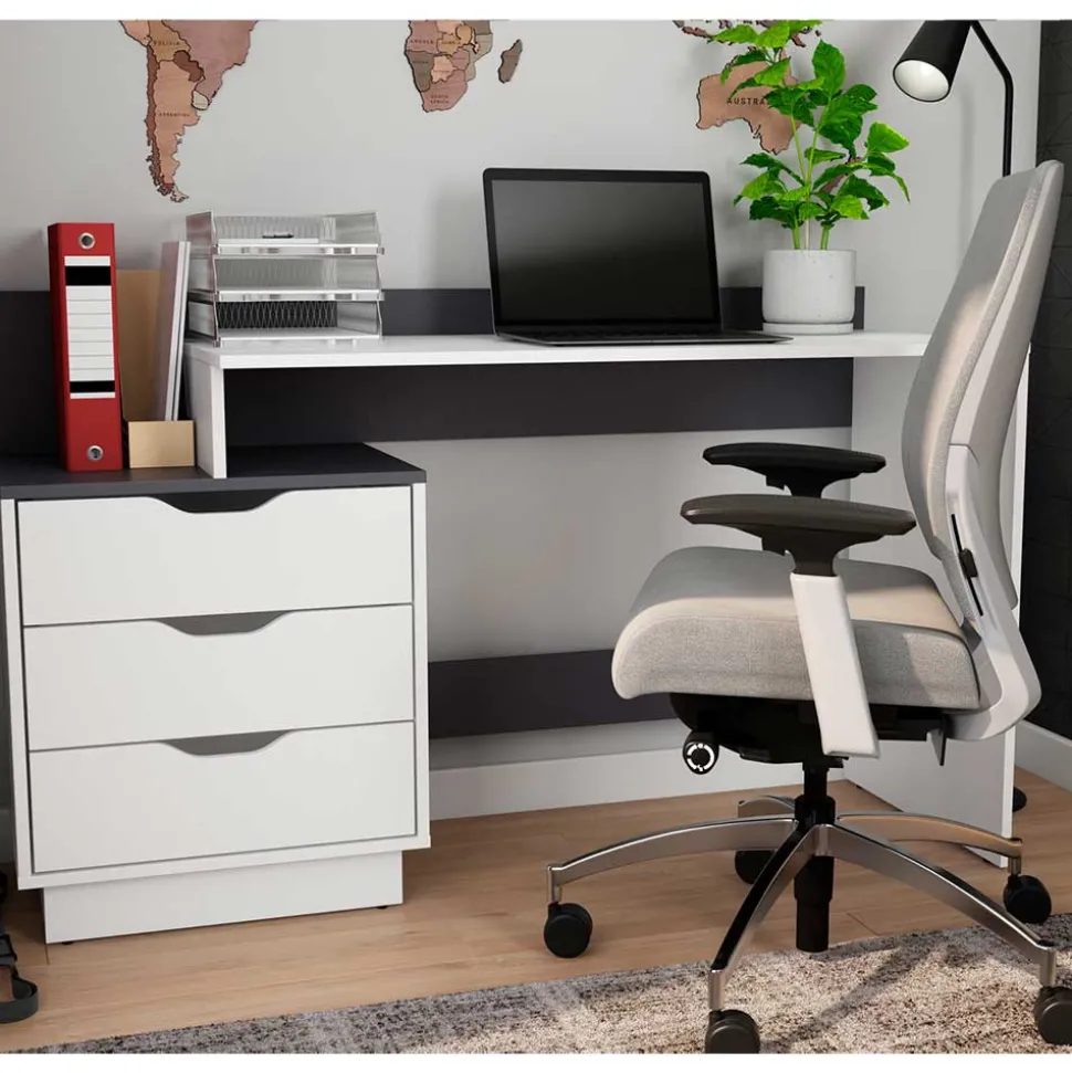 Schreibtisch mit drei Schubladen und Aufsatz - Dotagon