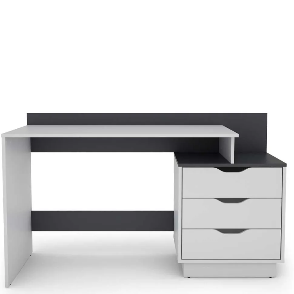 Schreibtisch mit drei Schubladen und Aufsatz - Dotagon