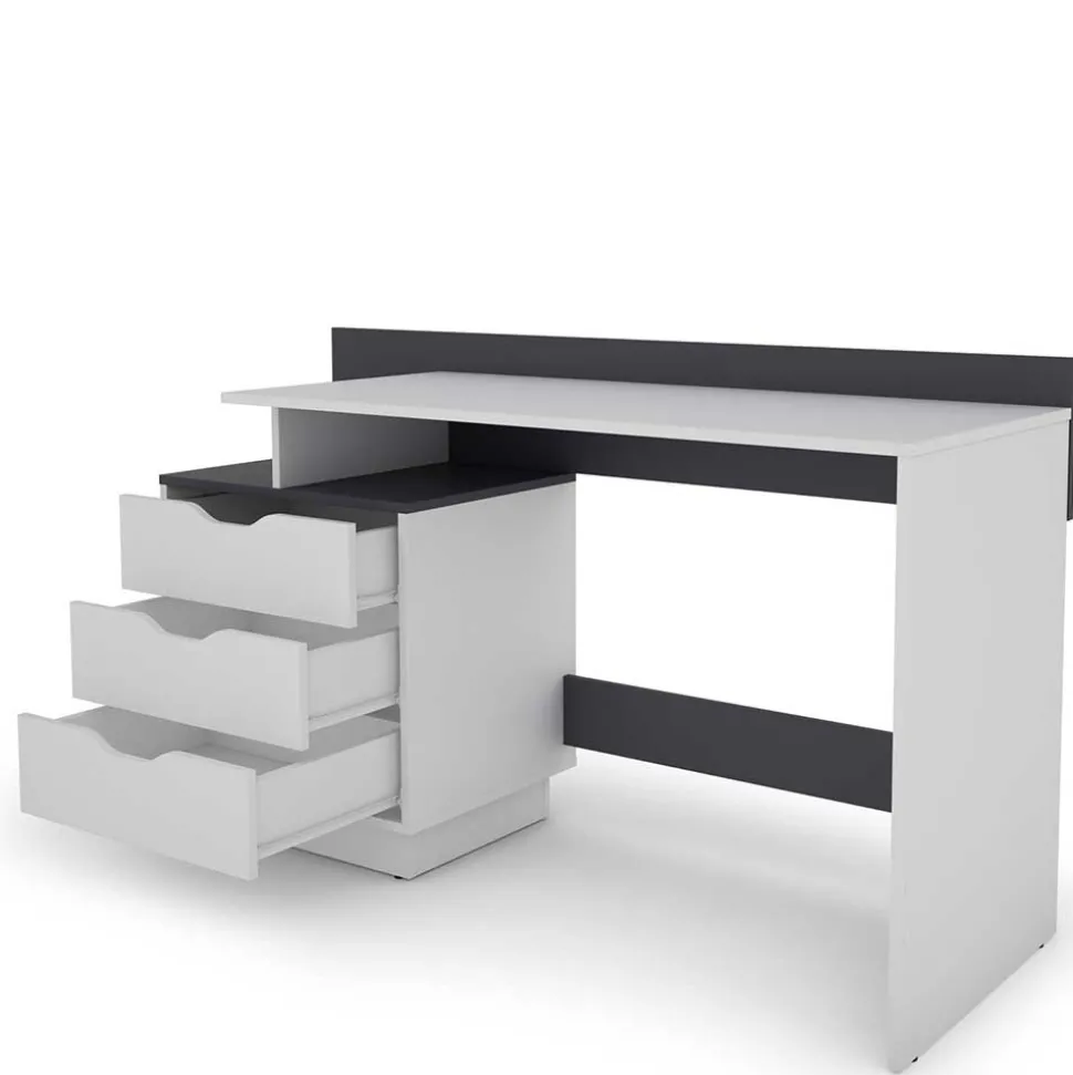 Schreibtisch mit drei Schubladen und Aufsatz - Dotagon