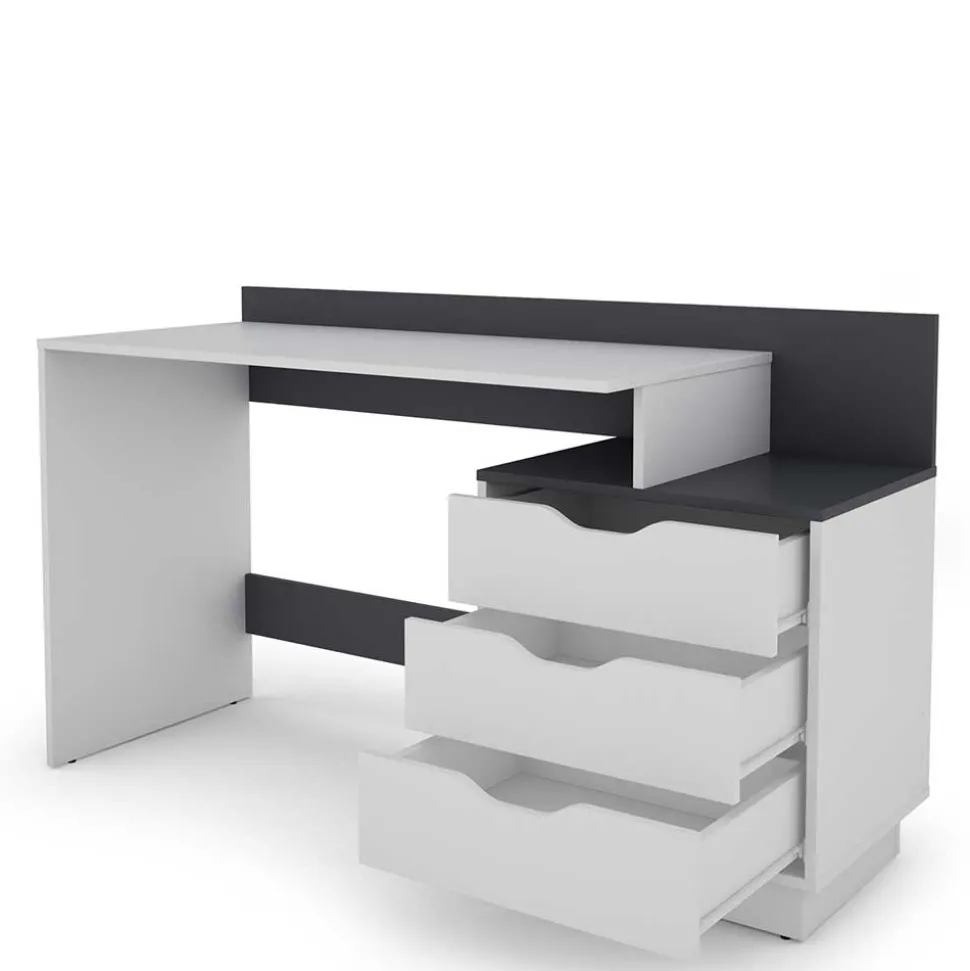 Schreibtisch mit drei Schubladen und Aufsatz - Dotagon
