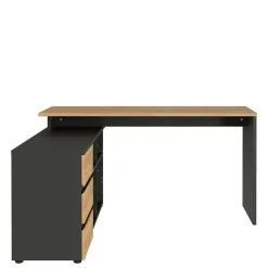 Schreibtisch mit Regal - 4 Fächer & 3 Schubladen - Contrage