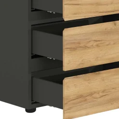 Schreibtisch mit Regal - 4 Fächer & 3 Schubladen - Contrage