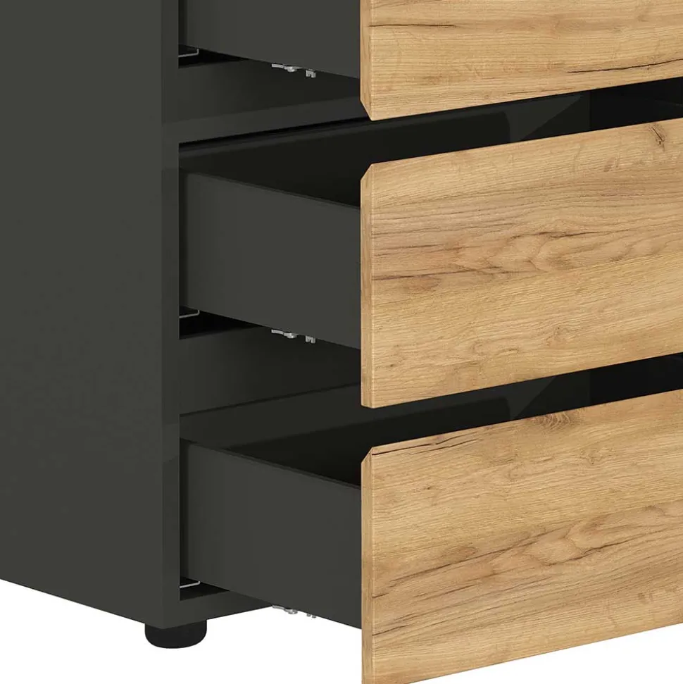 Schreibtisch mit Regal - 4 Fächer & 3 Schubladen - Contrage