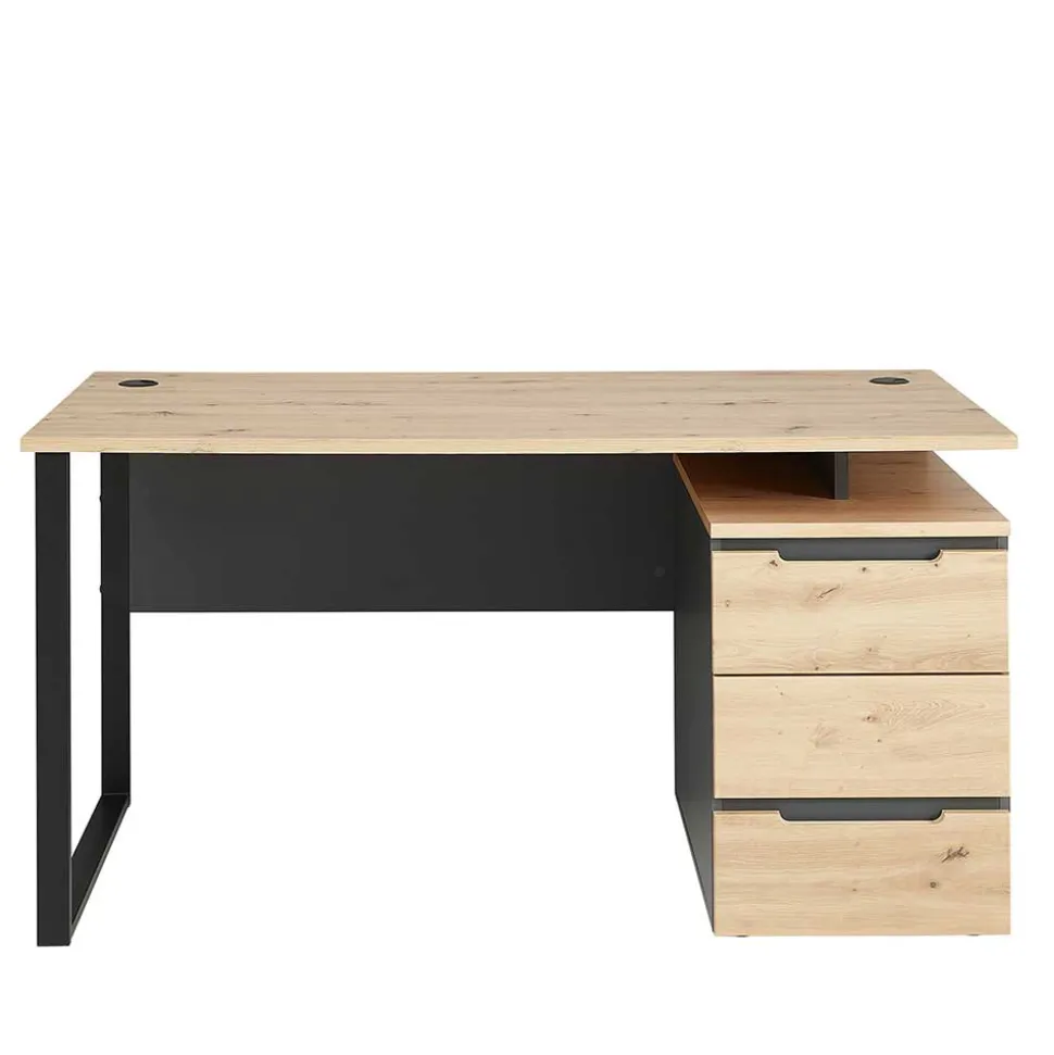 Schreibtisch mit Schubladen zweifarbig - Kuetra