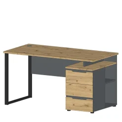 Schreibtisch mit Schubladen zweifarbig - Kuetra