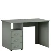 Schreibtisch mit Schubladen in Graugrün - Fegura
