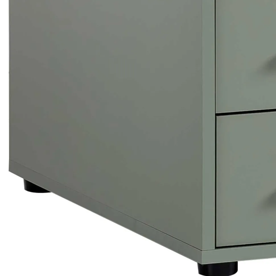 Schreibtisch mit Schubladen in Graugrün - Fegura