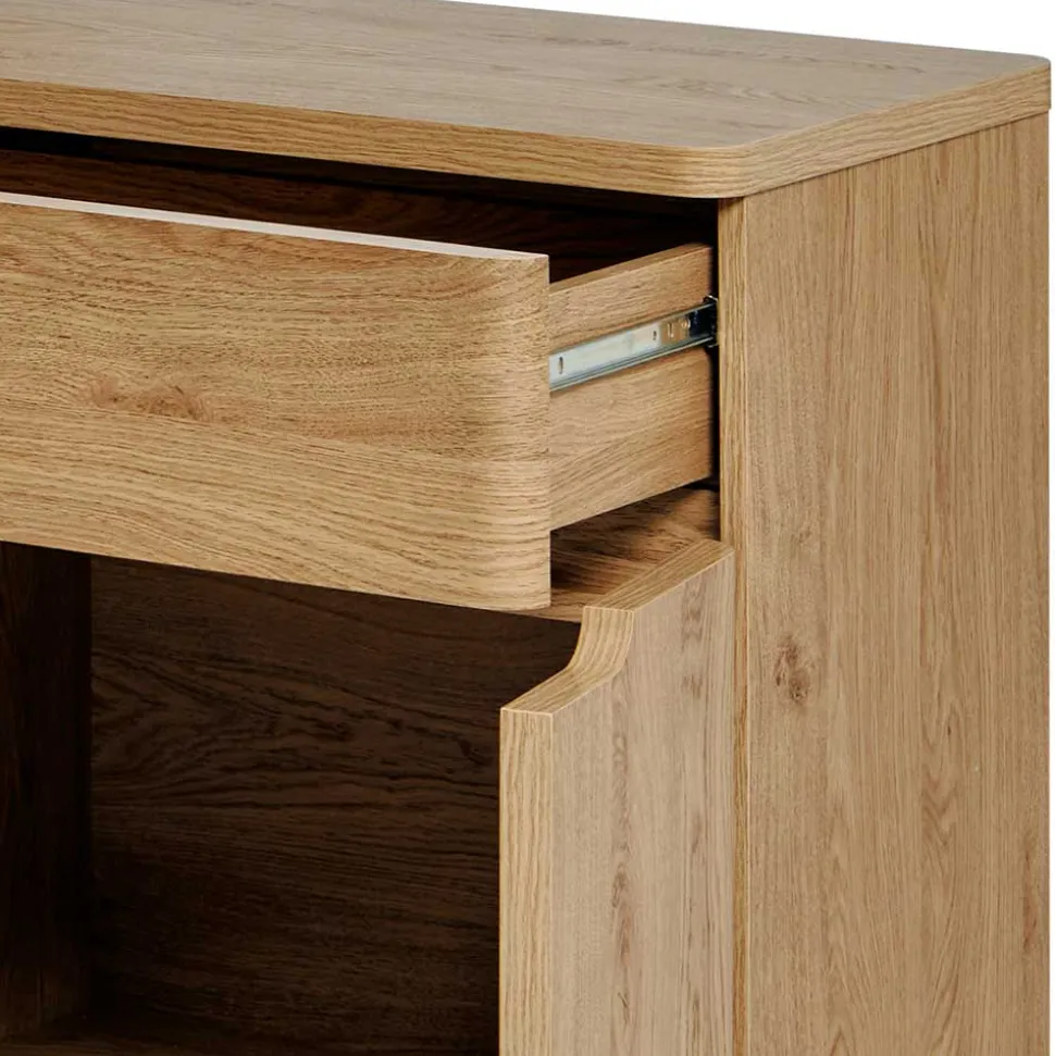 Schreibtisch mit Seitenregal in Eiche Optik - Abacho
