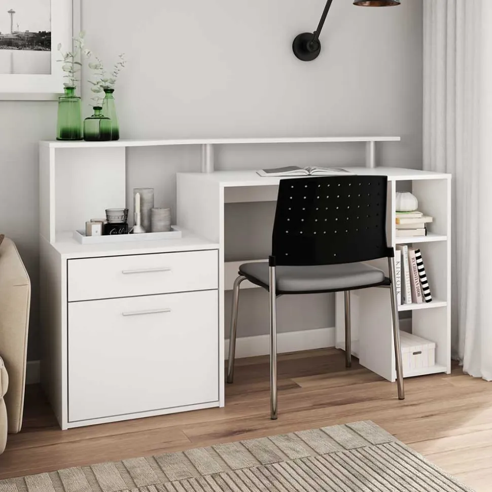 Schreibtisch mit Stauraum und Aufsatz - Caveira