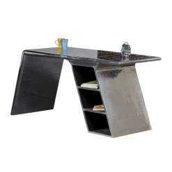 Schreibtisch Pilot in Alufarben