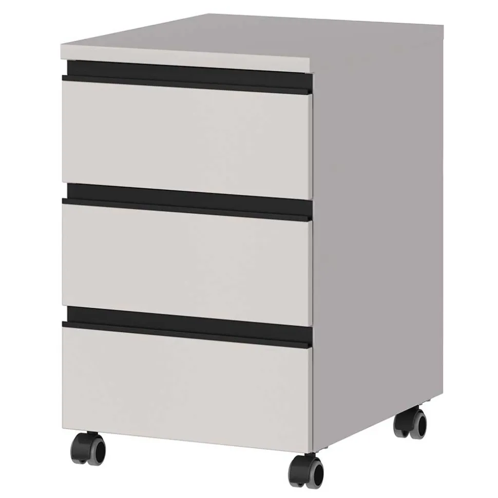 Schreibtisch Rollcontainer in Hellgrau - Great