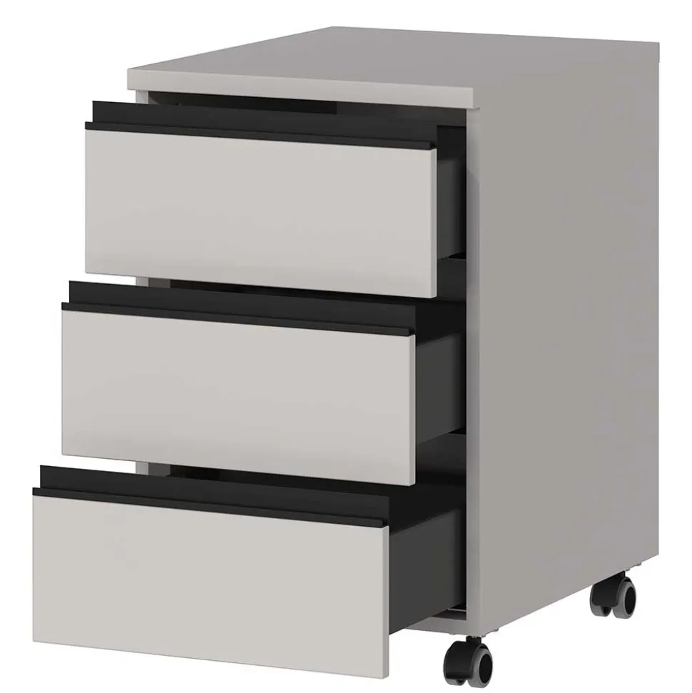 Schreibtisch Rollcontainer in Hellgrau - Great