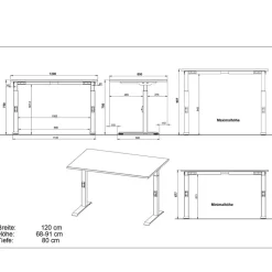 Schreibtisch zum Sitzen und Stehen - Relaxes