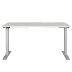 Schreibtisch zum Sitzen und Stehen in Lichtgrau - Salko