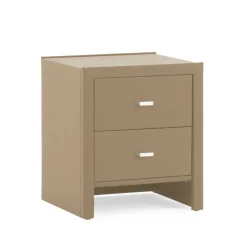 Schubladen Nachtschrank Clairy in Kunstleder Beige