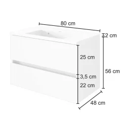 Schubladen Waschtisch in 80cm oder 100cm - Vandan