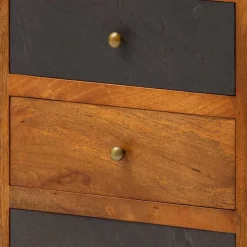 3-Schubladen-Nachtkommode in Anthrazit Steinoptik - Posto