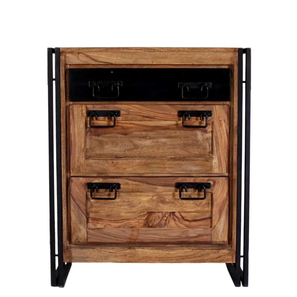 Schuh Klappenschrank Mendoza aus Akazie Massivholz