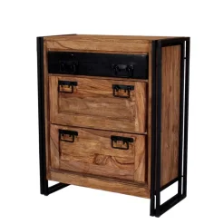 Schuh Klappenschrank Mendoza aus Akazie Massivholz