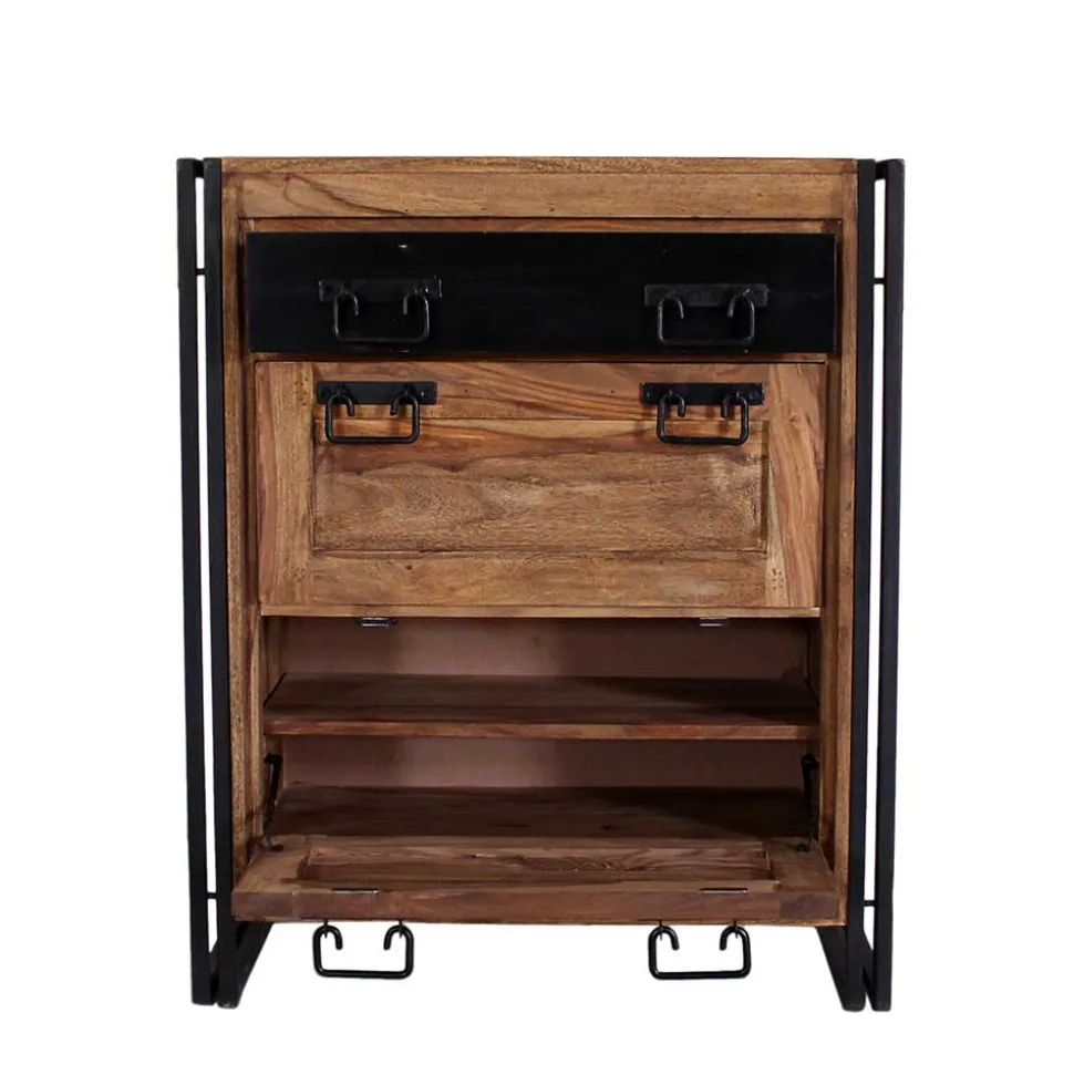 Schuh Klappenschrank Mendoza aus Akazie Massivholz