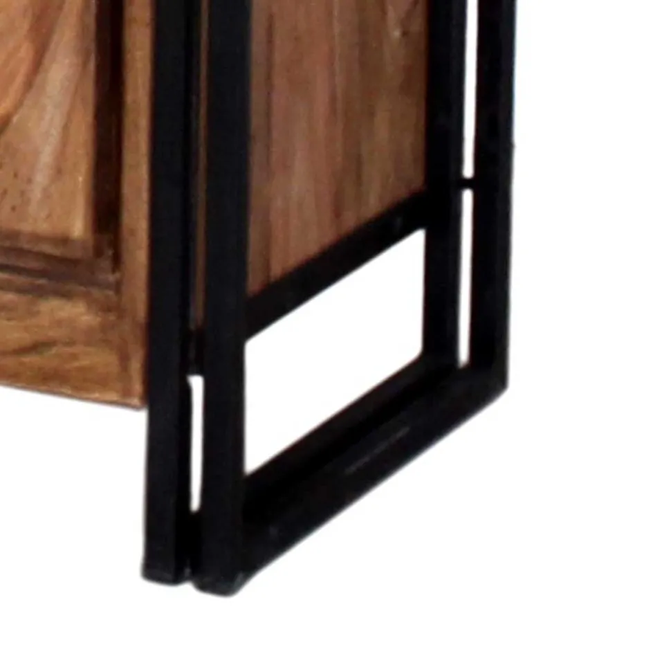 Schuh Klappenschrank Mendoza aus Akazie Massivholz