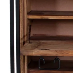 Schuh Klappenschrank Mendoza aus Akazie Massivholz