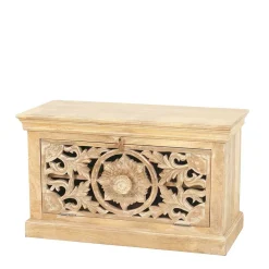 Schuhbank aus Mangoholz Sandfarben - Runiasa