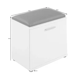 Schuhbank in Weiß mit Schwarz - Massa