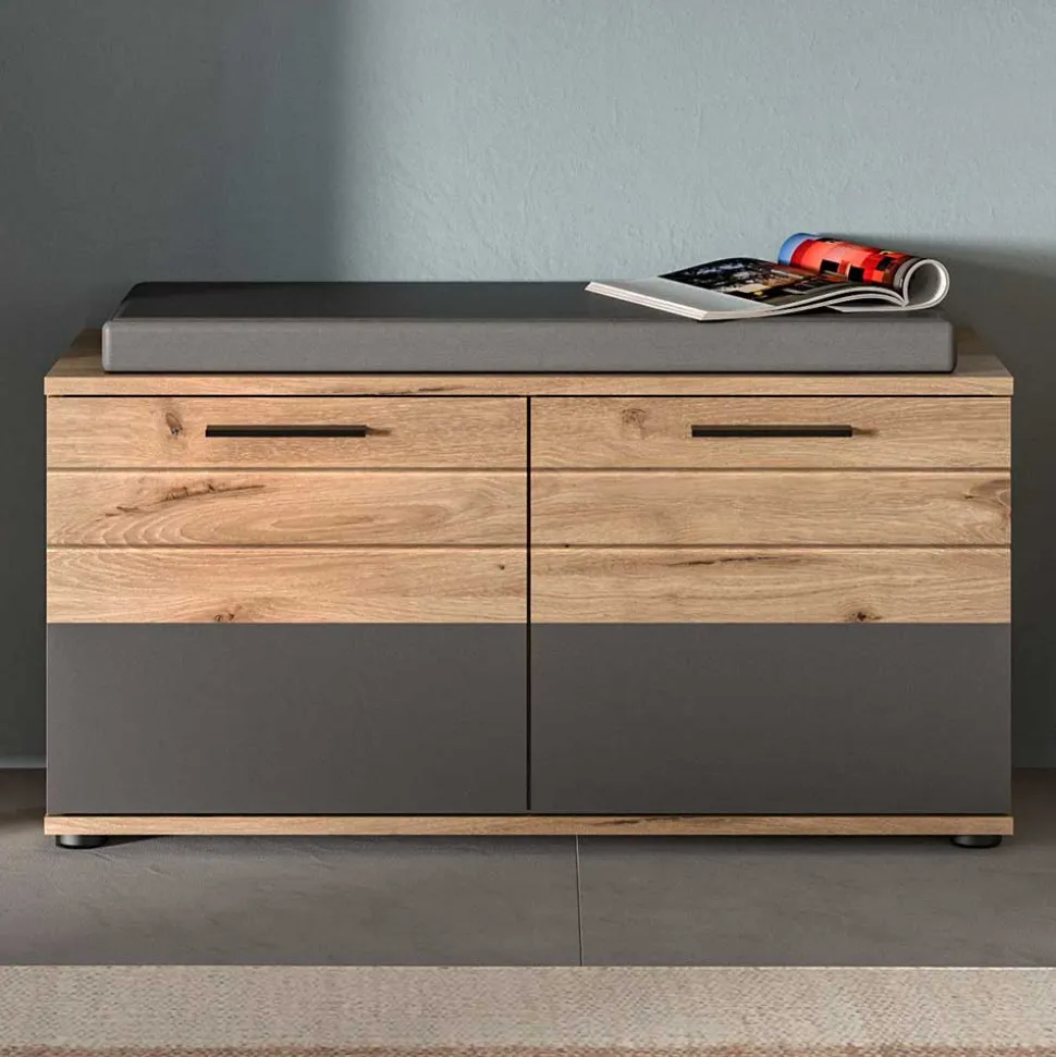 Schuhbank in Wildeiche & Grau 90 cm - Catamaron