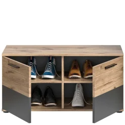 Schuhbank in Wildeiche & Grau 90 cm - Catamaron