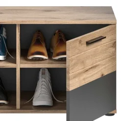 Schuhbank in Wildeiche & Grau 90 cm - Catamaron