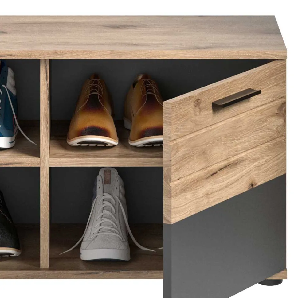 Schuhbank in Wildeiche & Grau 90 cm - Catamaron