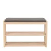 Schuhbank mit 52 cm Sitzhöhe aus Eiche White Wash - Vaxos