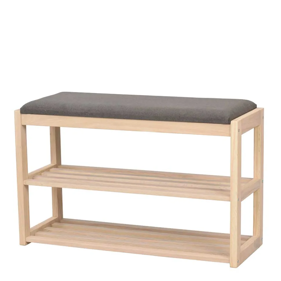 Schuhbank mit 52 cm Sitzhöhe aus Eiche White Wash - Vaxos