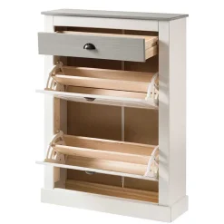 Schuhkipper in Weiß mit Grau - Lucasario