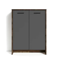 Schuh-Kommode in Anthrazit und Altholz NB - Oktaria