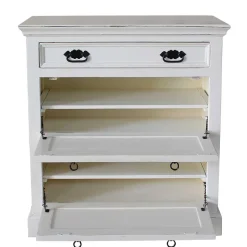 Schuhkommode in Weiß mit Antik Finish - Wittgenstein