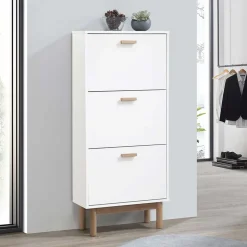 Schuhkommode in Weiß mit Eiche - Savuta