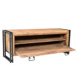 Schuhkommode Mendoza aus Akazie Massivholz und Metall