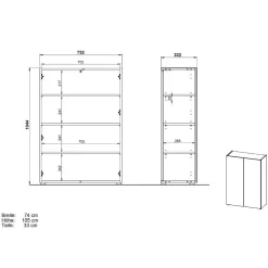 Schuhkommode und Wandspiegel Set - Bien (zweiteilig)