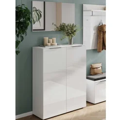 Schuhschrank & Spiegel Set in Weiß - Kofi (zweiteilig)