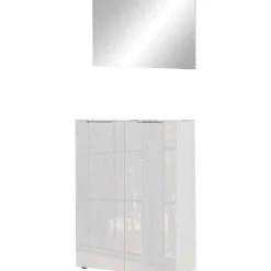 Schuhschrank & Spiegel Set in Weiß - Kofi (zweiteilig)