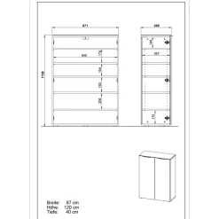 Schuhschrank & Spiegel Set in Weiß - Kofi (zweiteilig)