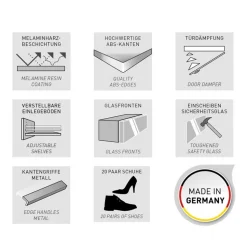 Schuhschrank & Spiegel Set in Weiß - Kofi (zweiteilig)