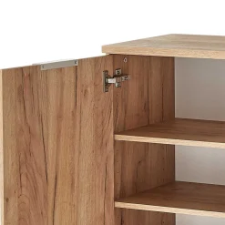 Schuhschrank & Wandspiegel Set Reestyl in Eiche Dekor (zweiteilig)