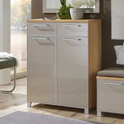 Schuhschrank Diecca in Taupe Glas beschichtet