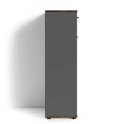 Schuhschrank in Anthrazit und Altholz Optik - Vlatu