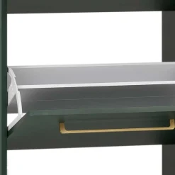 Schuhschrank in Dunkelgrün & Gold - Aqua