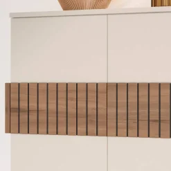 Schuhschrank in Weiß und Holzoptik Braun - Addara